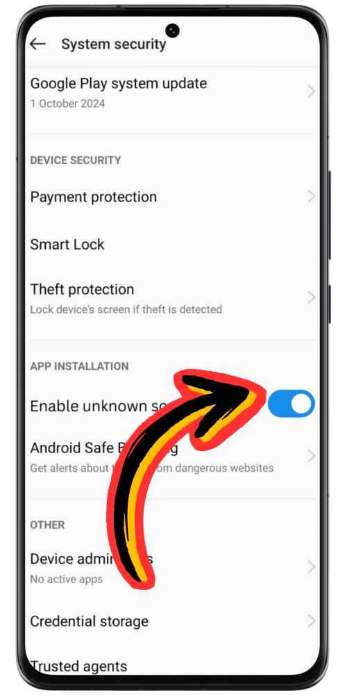 Enable Installation from Unknown Sources